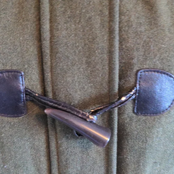 Army Green Wool Utility Coat with Hood - Picture 4 of 12